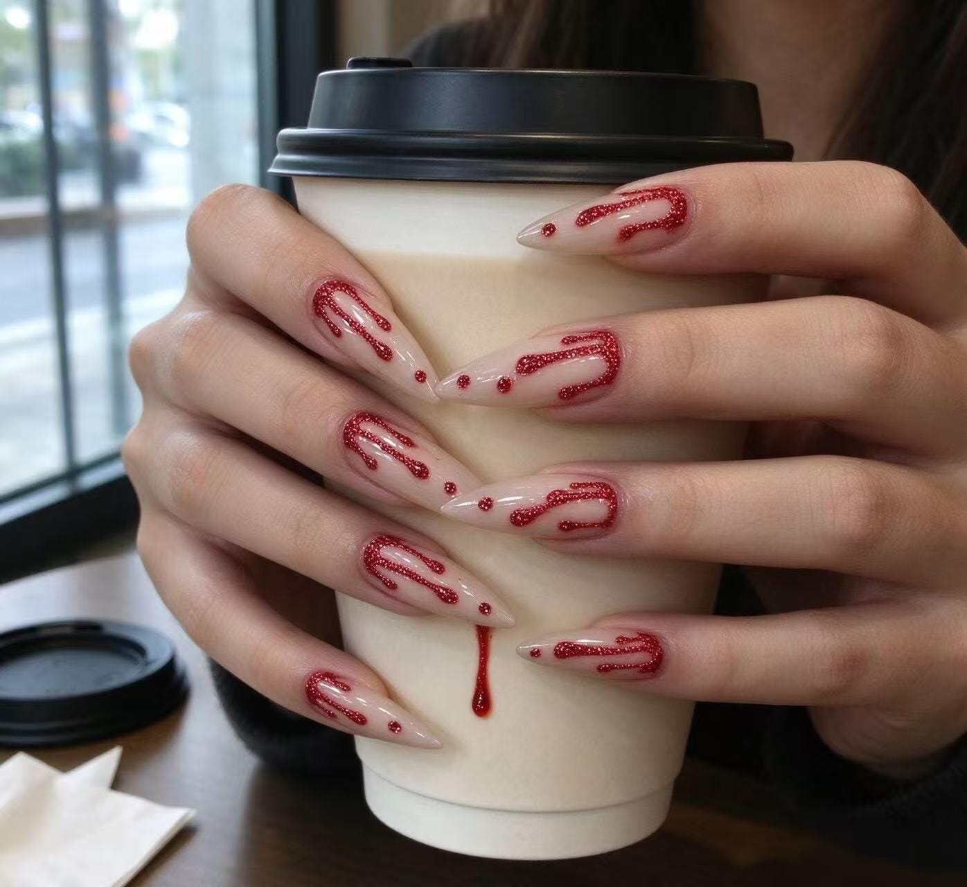 Customer photo review of Ruby Drip | Extra-Long Stiletto