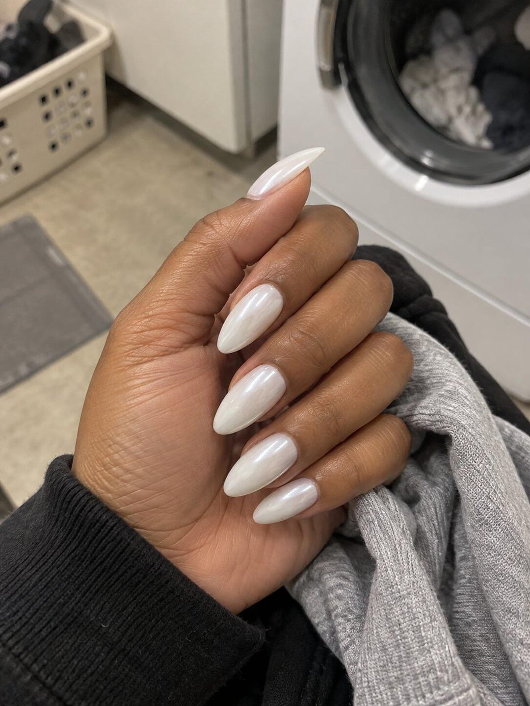 Customer photo review of Ivory Halo | Medium-Long Almond