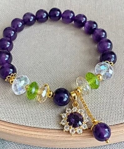 Customer photo review of Amethyst Sunflower Pendant Balance Bracelet