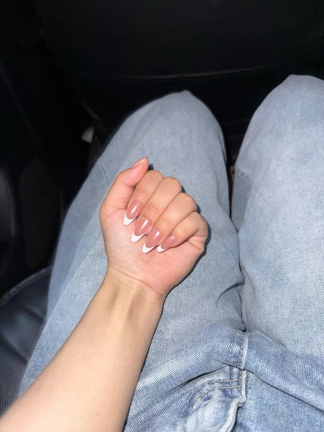 Customer photo review of Chrome French | Medium-Long Almond