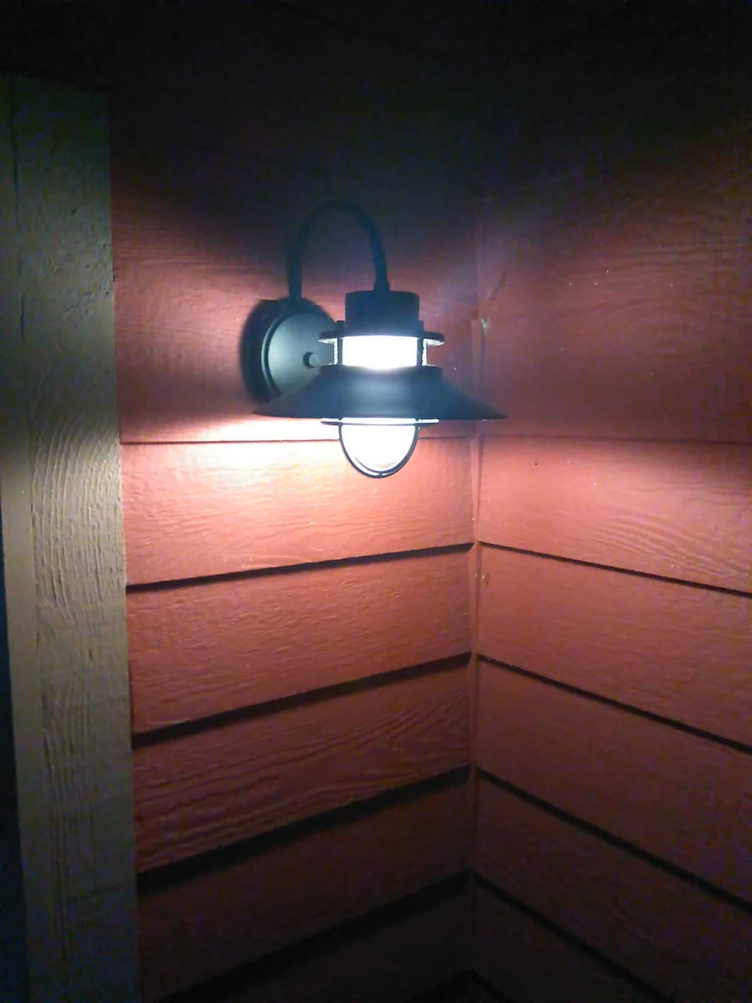Customer photo review of Outdoor Wall Lamp | Industrial Caged Metal Sconce for E27 Bulb | IP44 Weather-Resistant Porch Light