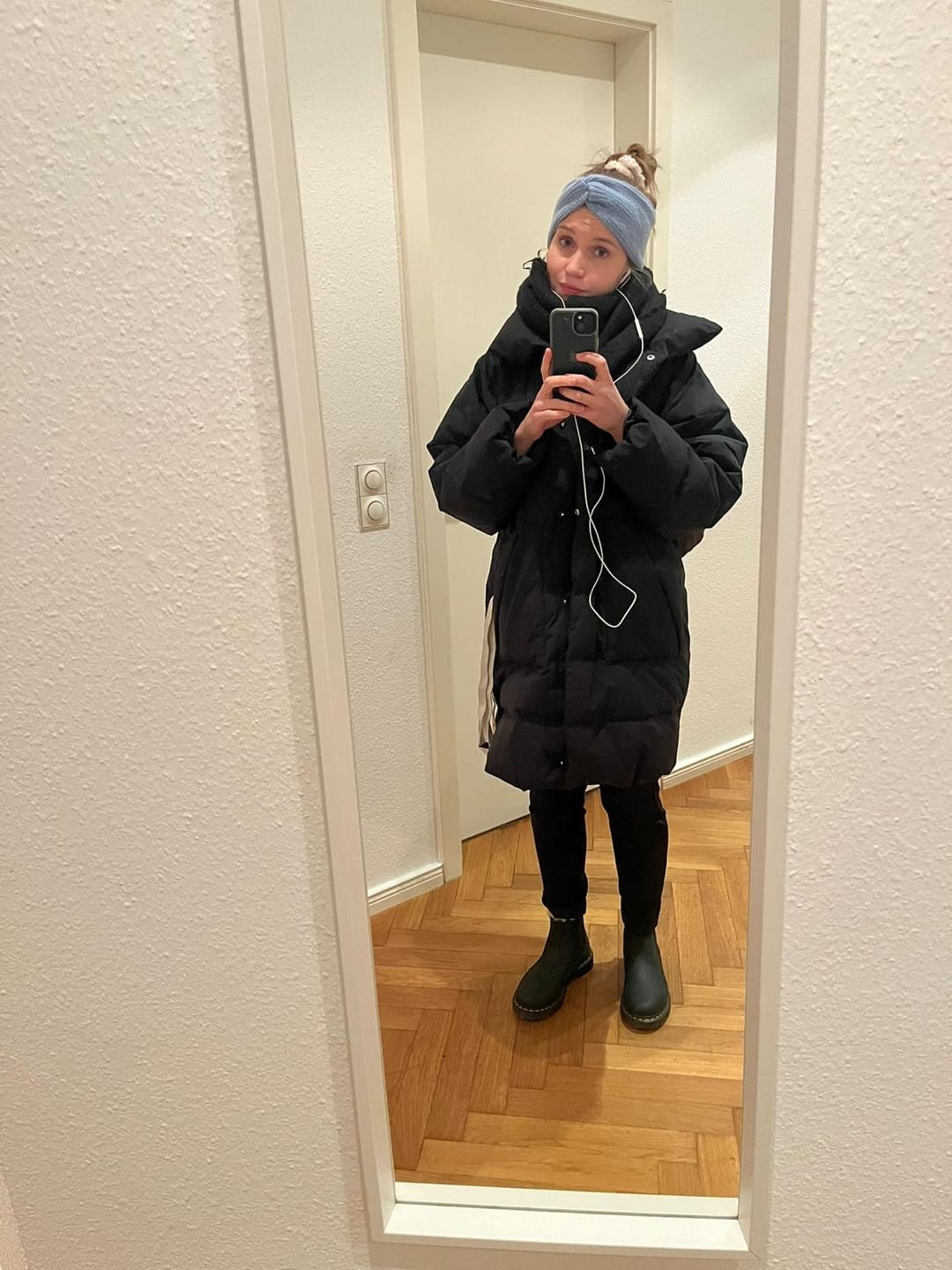 Customer photo review of Stirnband Kaschmir blau