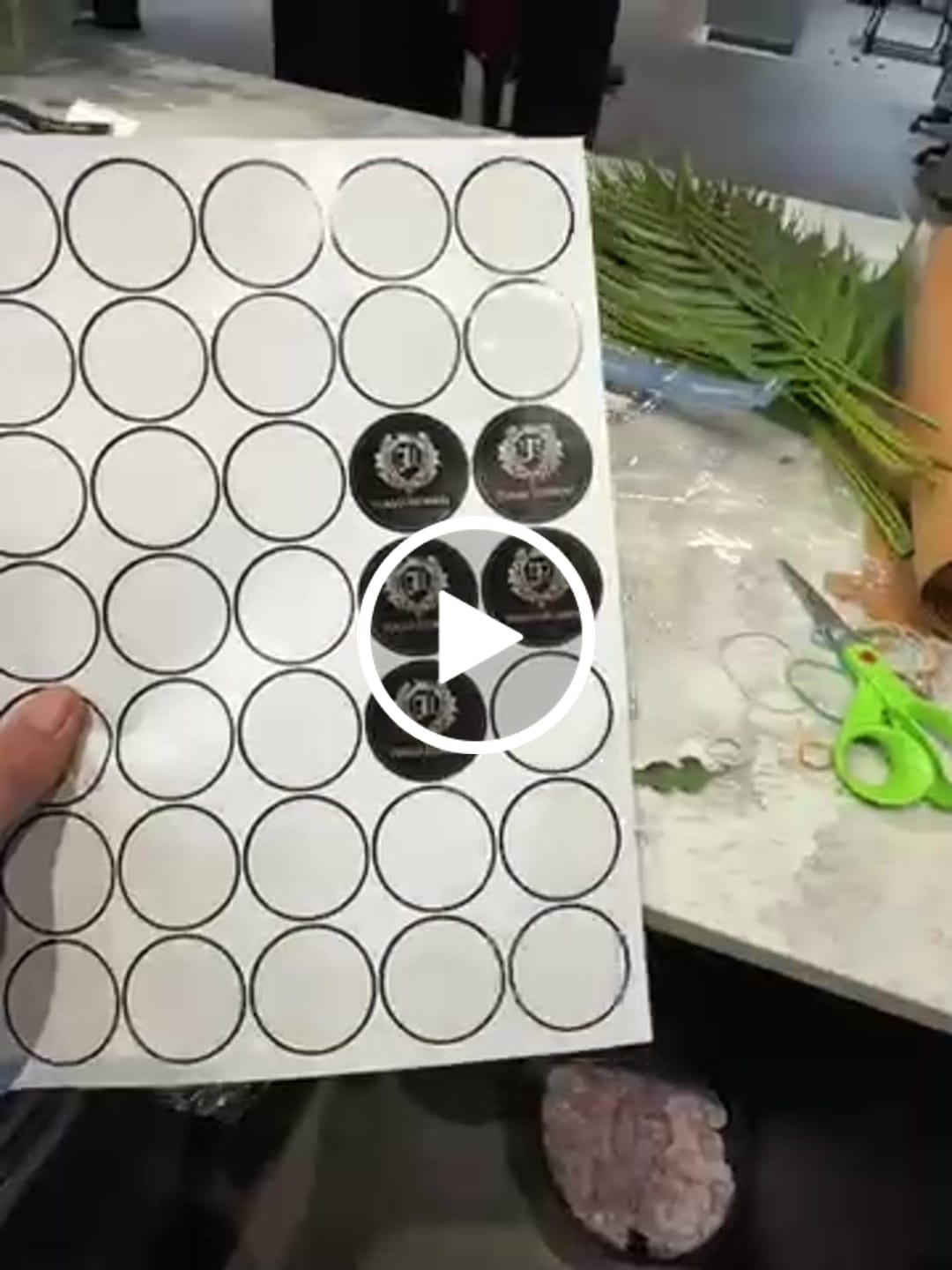 Customer video review of Custom Circle Stickers