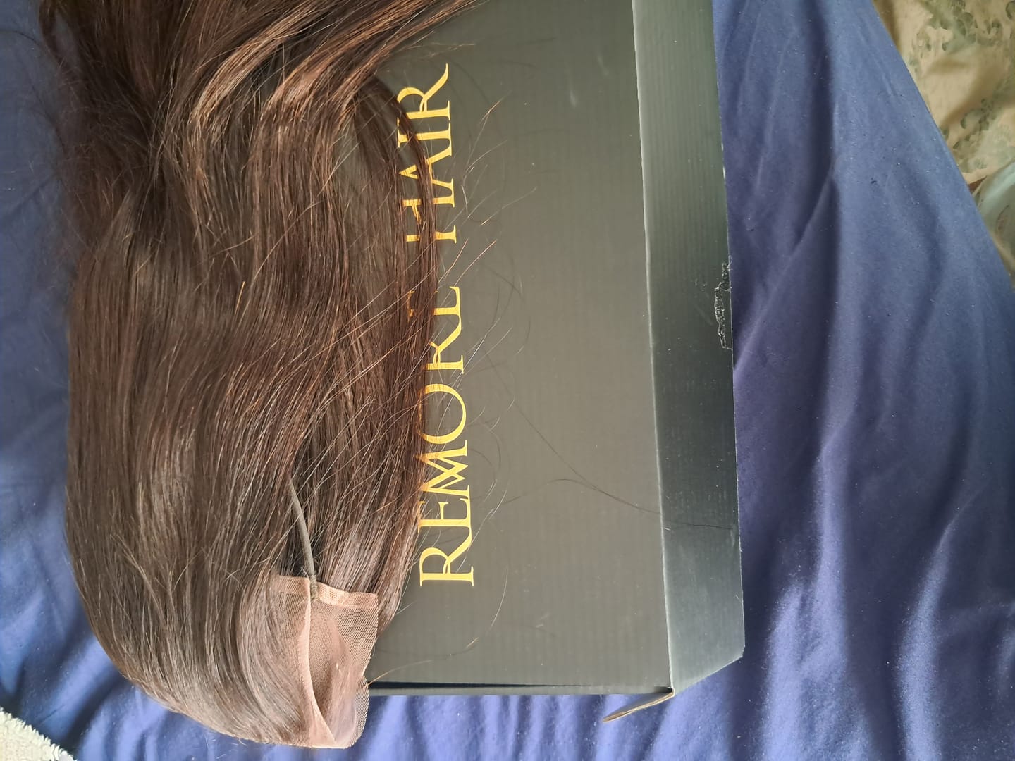 Customer photo review of Vietnam Natural Brown Bone Straight Glue-less Wigs