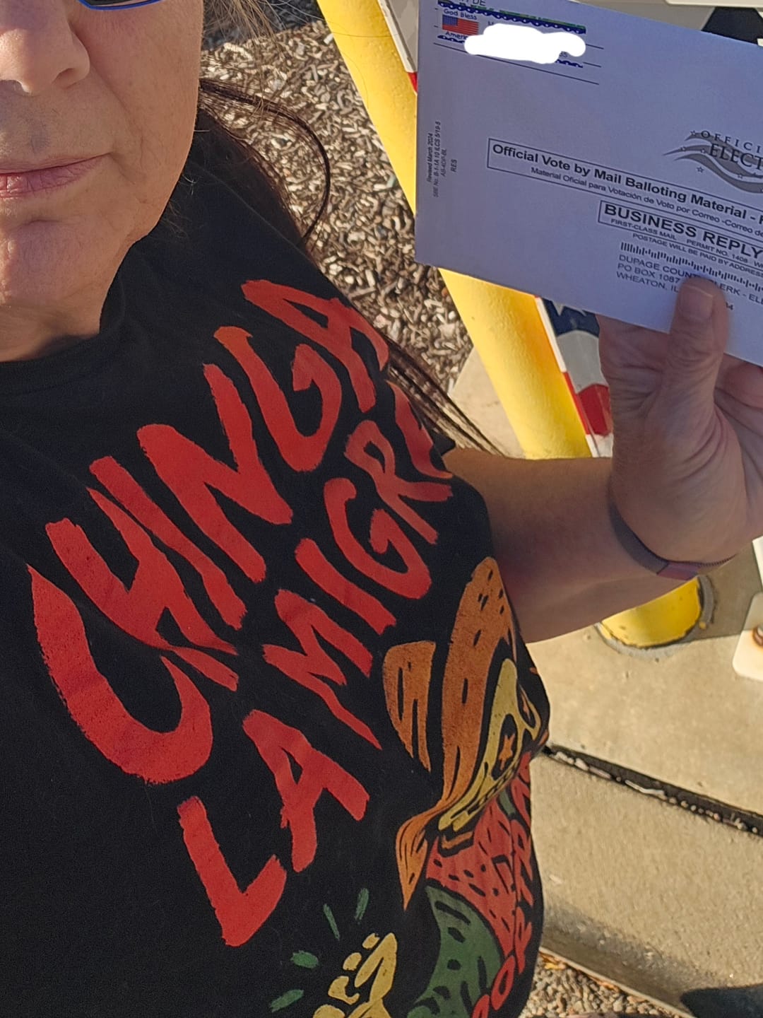 Customer photo review of Chinga La Migra OG T-Shirt