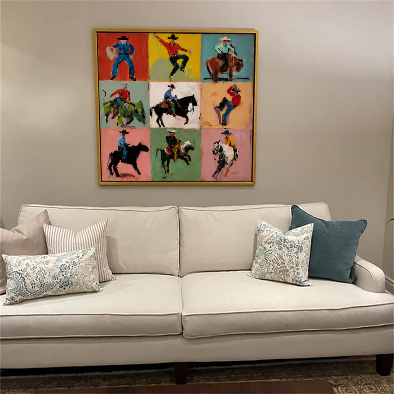 Customer photo review of Rodeo Mosaic-Cowboy Grid Painting