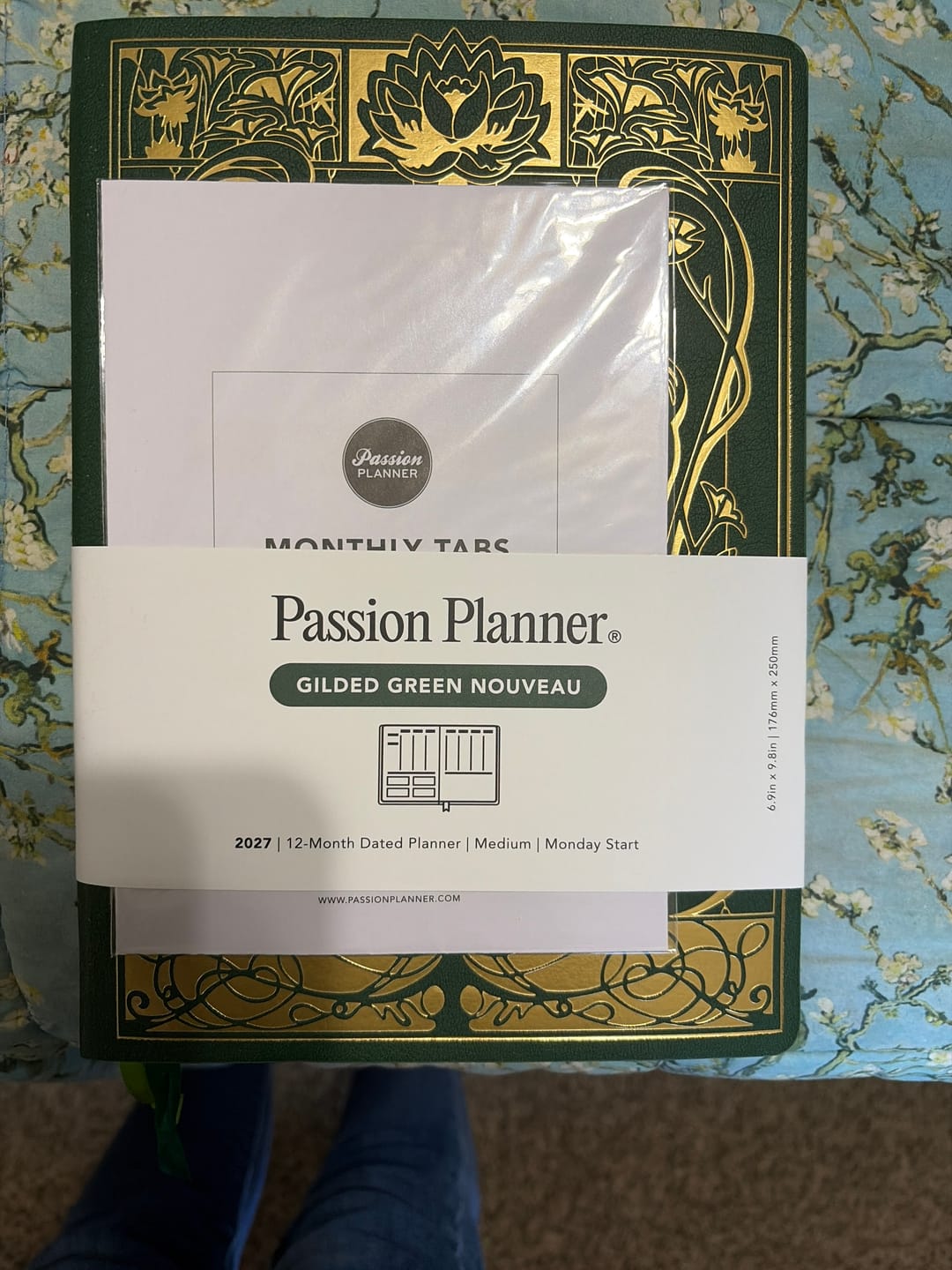 Customer photo review of Weekly 2027 Planner - Gilded Green Nouveau
