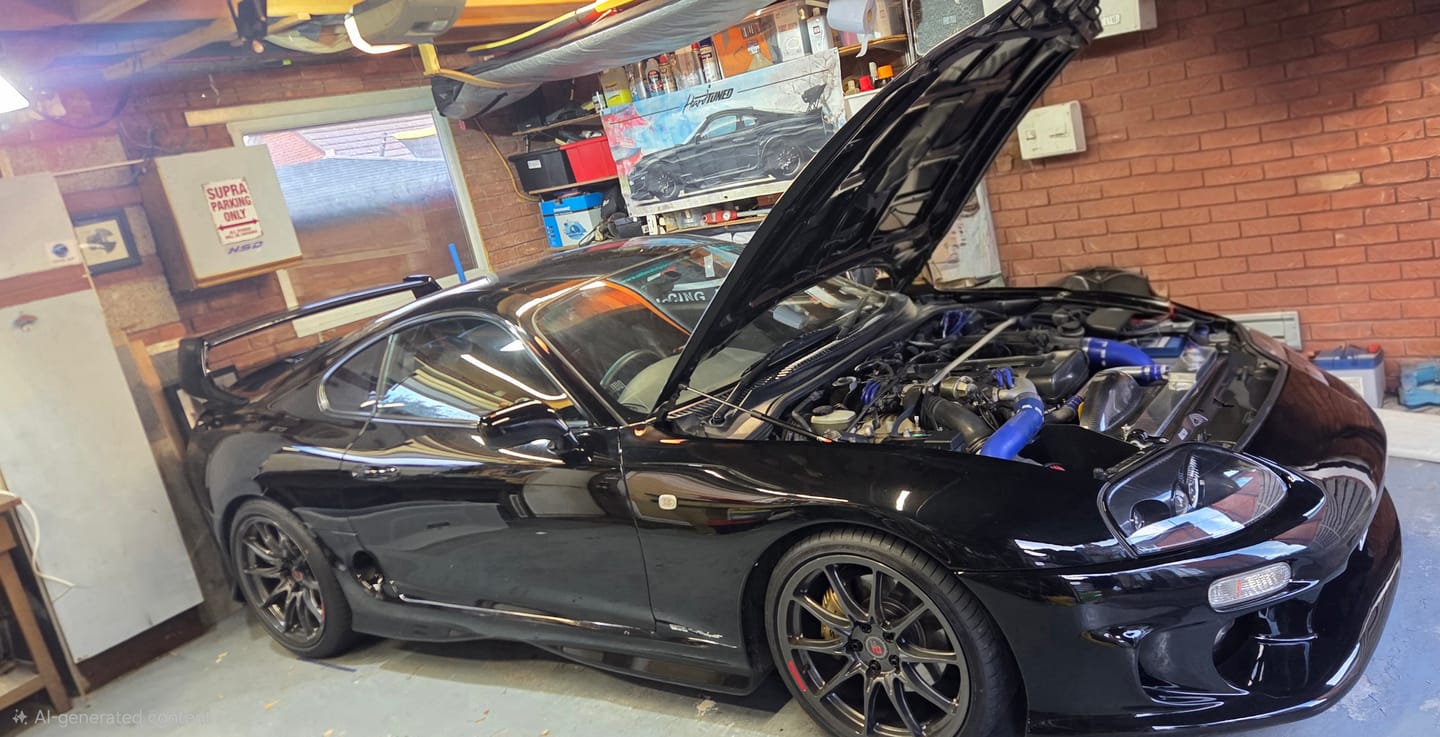 Customer photo review of Toyota Supra MKIV Garage Flag