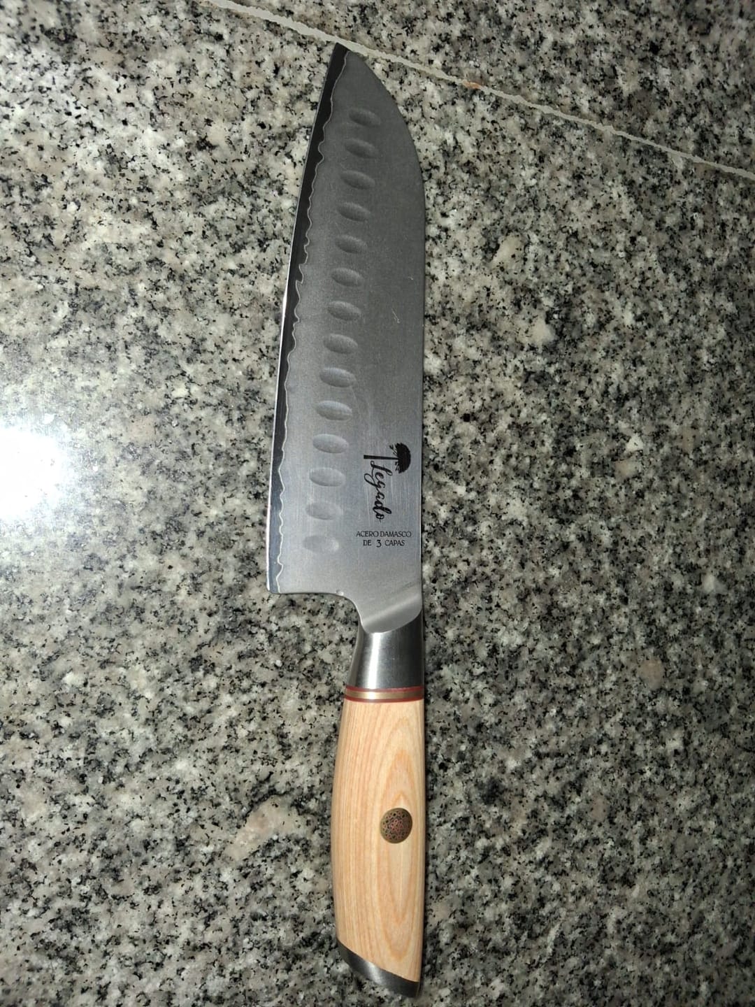 Customer photo review of Cuchillo Santoku Damasco 3 capas hoja 18 cm LEGADO - ANDES