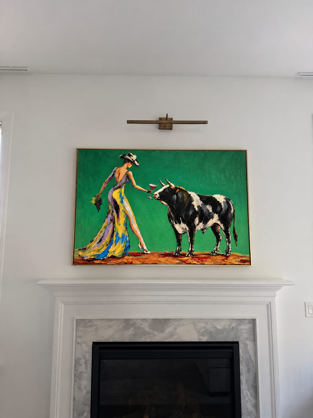 Customer photo review of Green Field Bull and Grape Wall Art