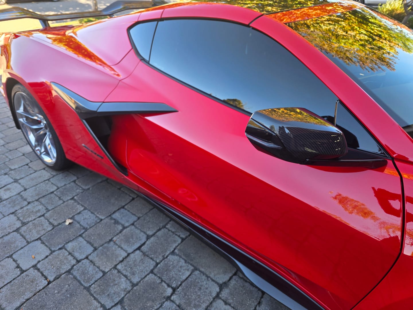 Customer photo review of Corvette C8 DRY CARBON FIBER Upper Mirror Covers