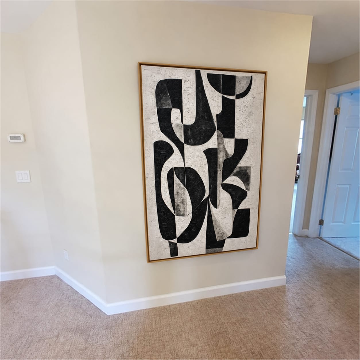 Customer photo review of Graphic Rhythm-Black White Abstract Painting