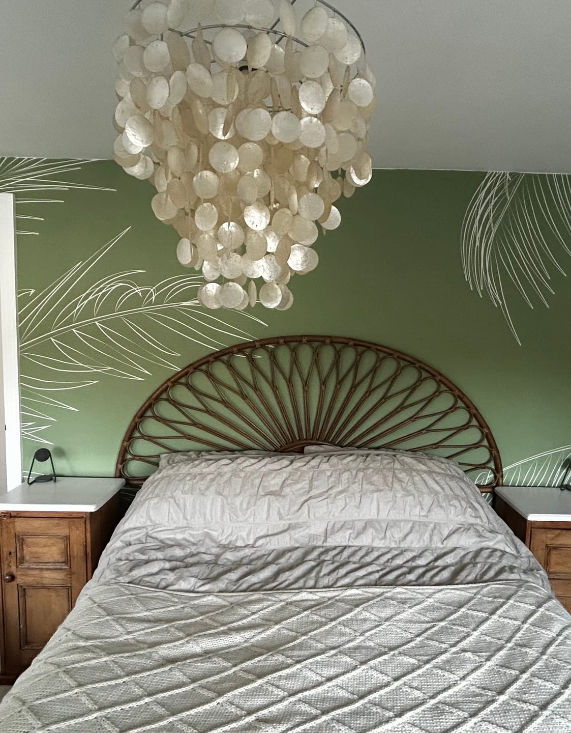 Customer photo review of Donda - Minimal Palm Leaf Wallpaper