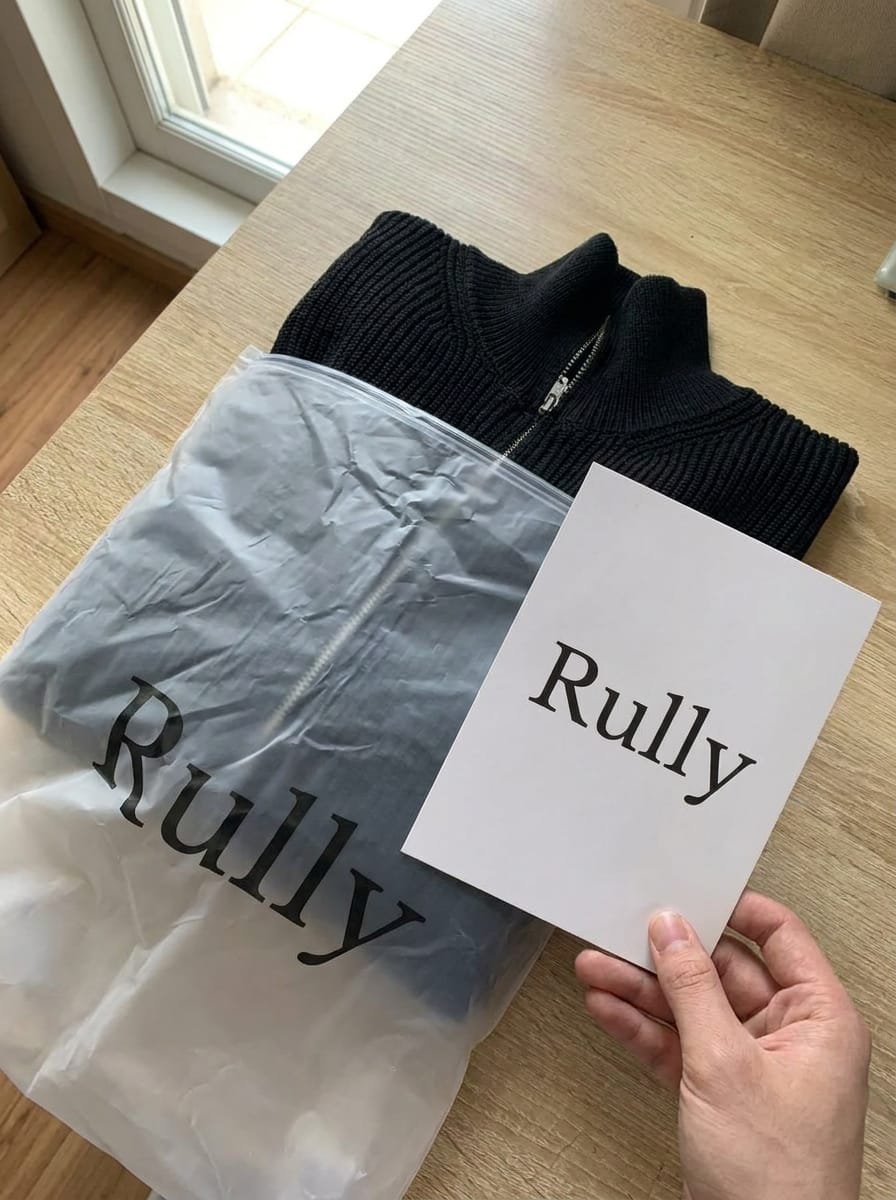 Customer photo review of Men’s Half-Zip Knit Polo Jumper