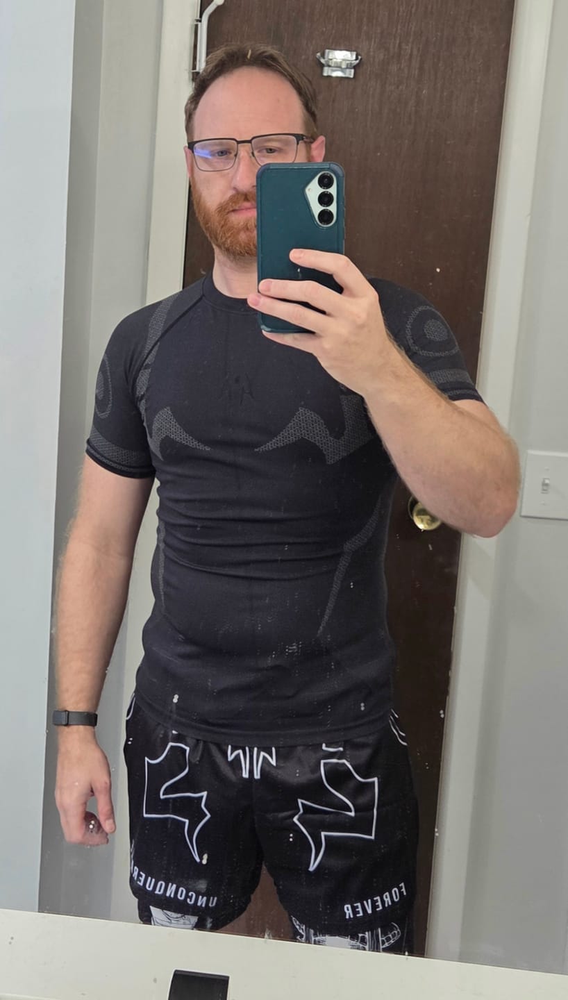 Customer photo review of King of Curses Compression Tee