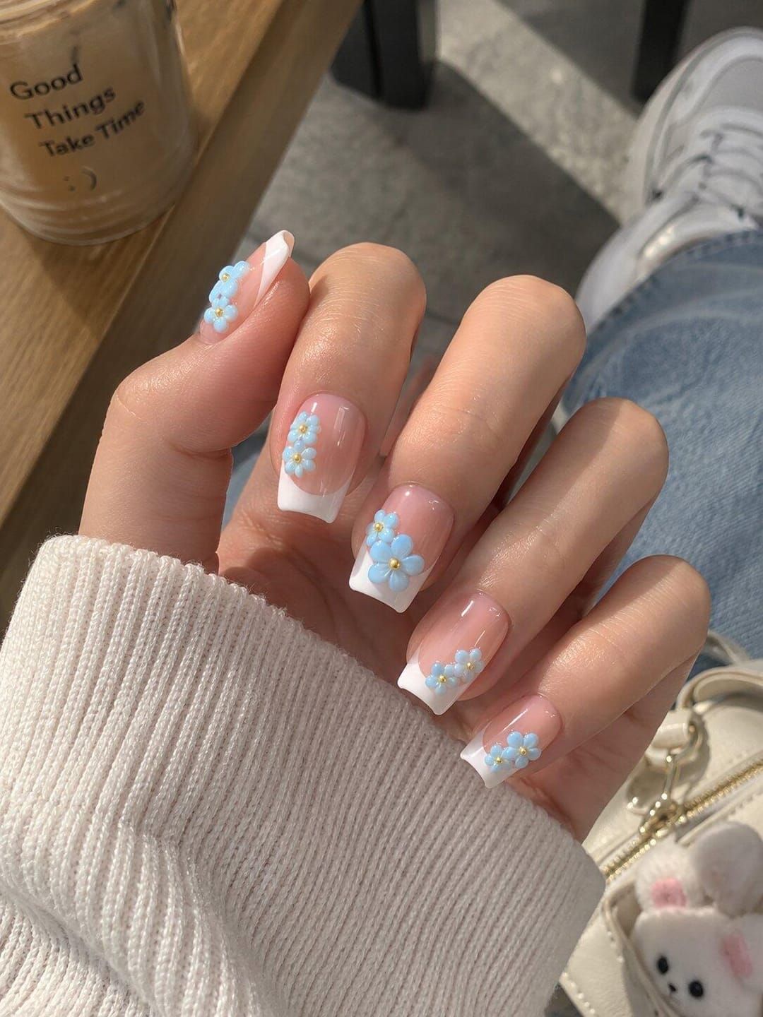 Customer photo review of Bluebell Bloom | Medium-Long Square