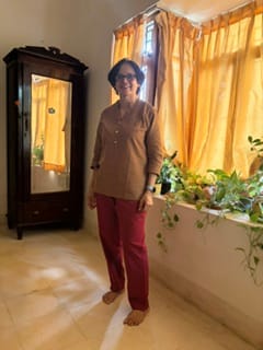 Customer photo review of Women Maroon Cotton Pant