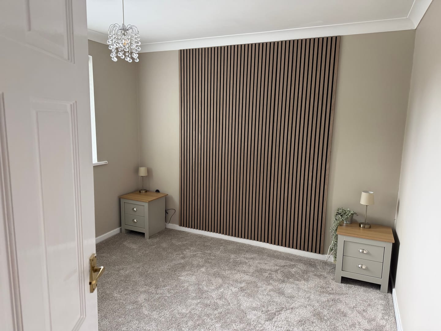 Customer photo review of Acoustic Slat Wall Panels Wooden Decorative Wall Panels Walnut Premium 2.4m x 0.6m