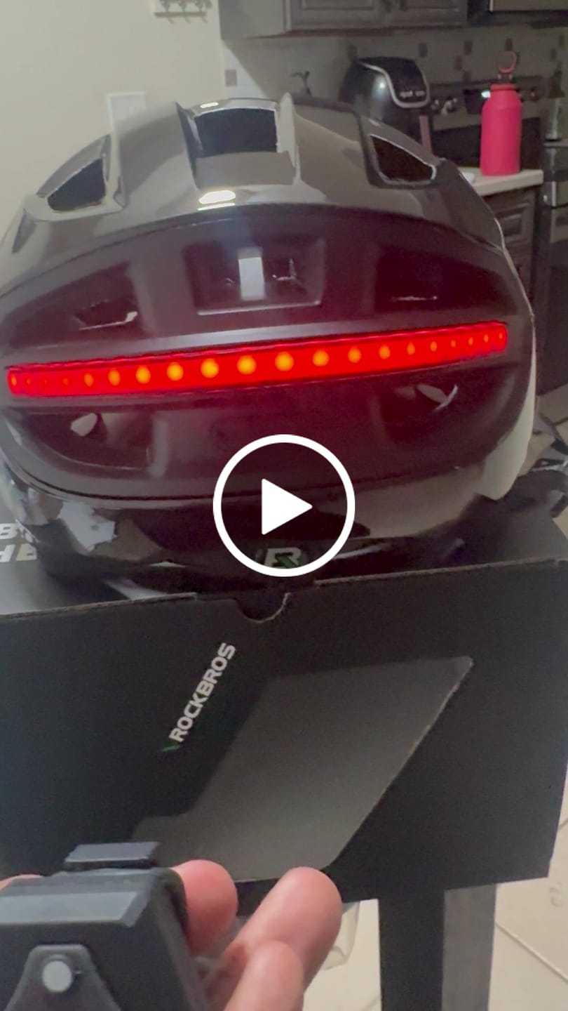 Customer video review of Smart Bike Helmet with Remote-Controlled Warning Lights