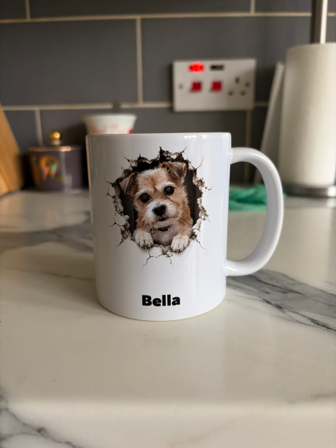 Customer photo review of Personalised Mug - 3D Cracked Wall