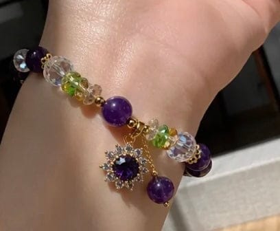Customer photo review of Amethyst Sunflower Pendant Balance Bracelet