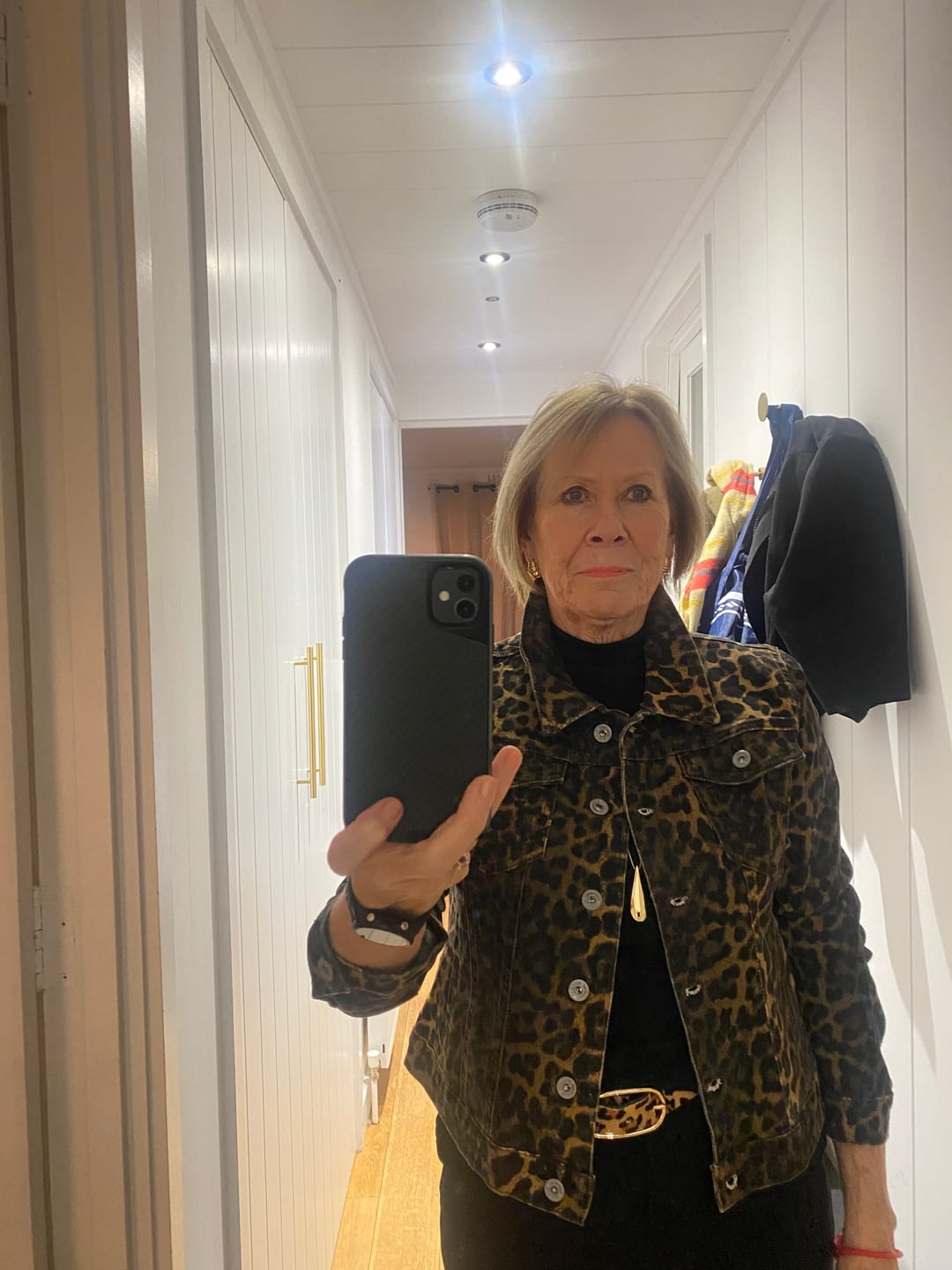 Customer photo review of Leopard Denim Jacket