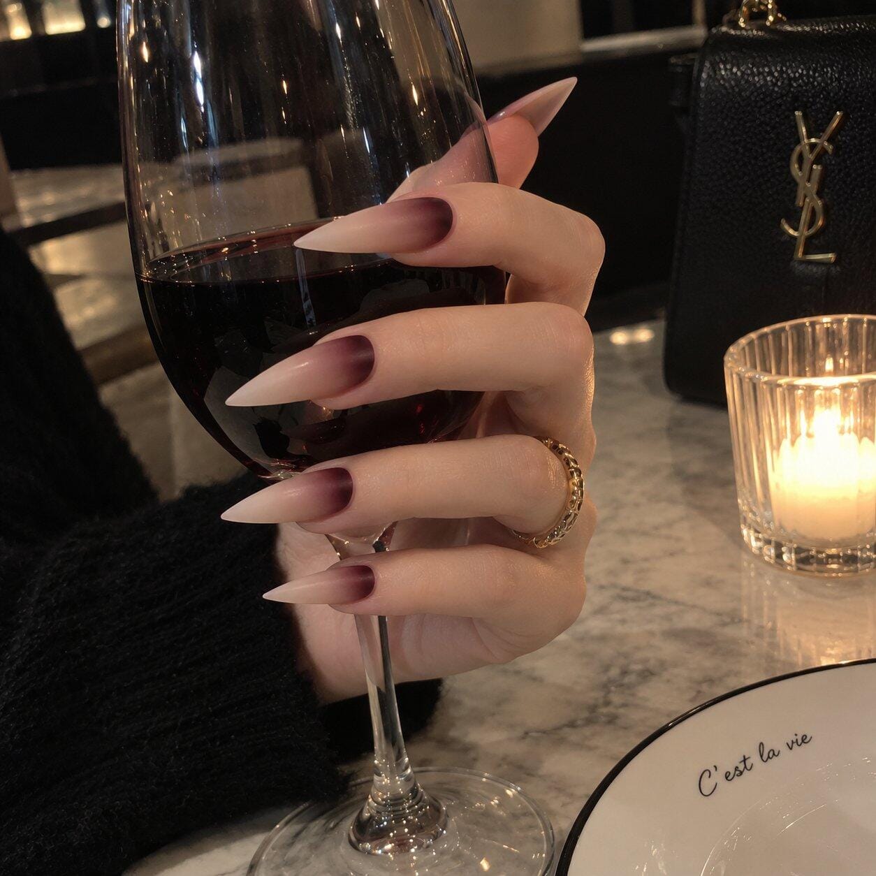 Customer photo review of Burgundy Eclipse | Extra-Long Stiletto
