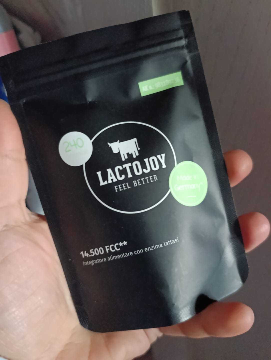 Customer photo review of LactoJoy Lactase Pills - 14.500 FCC - 240 pcs refill bag