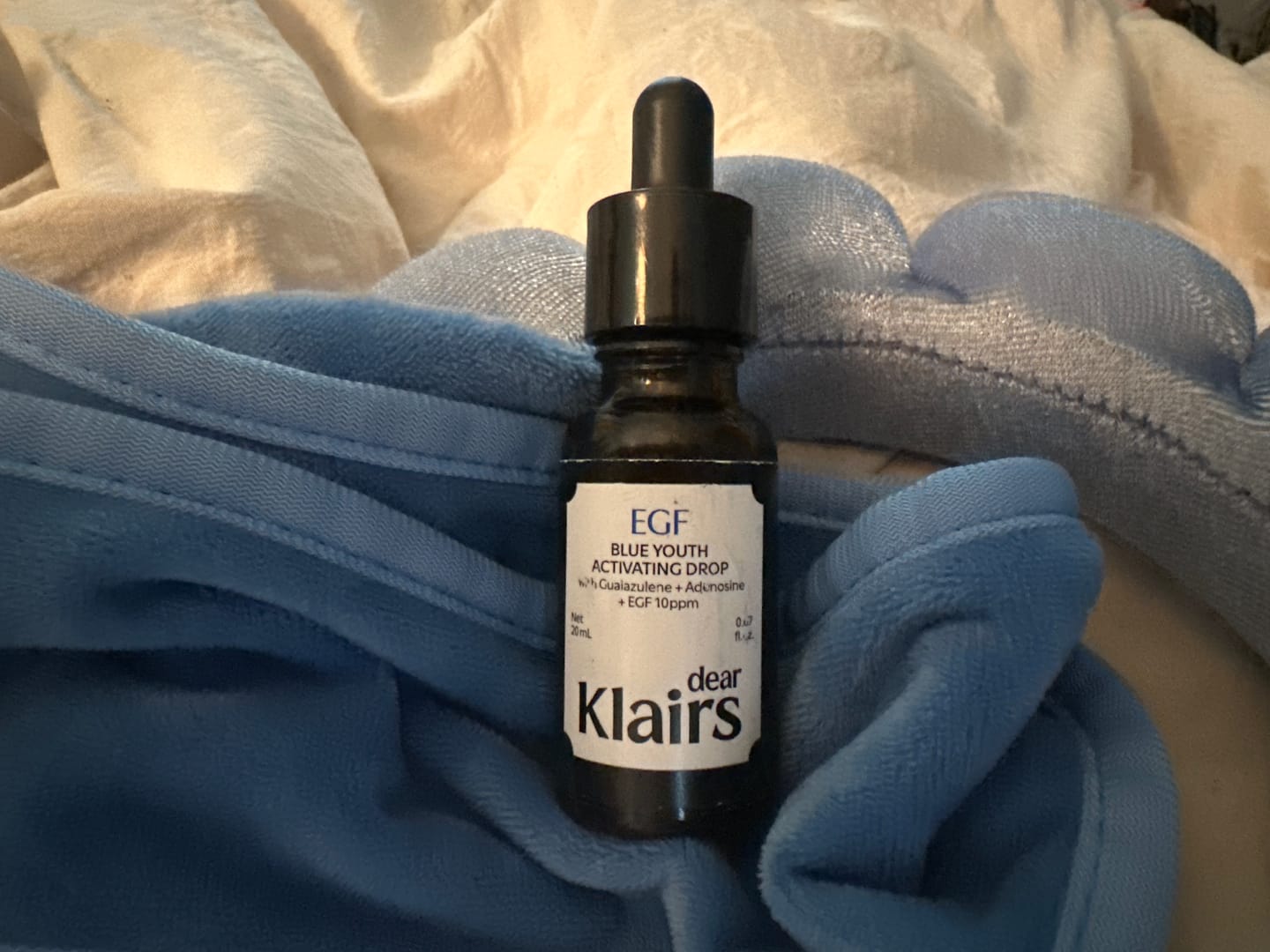 Customer photo review of EGF Blue Youth Activating Drop | EGF Peptide Serum