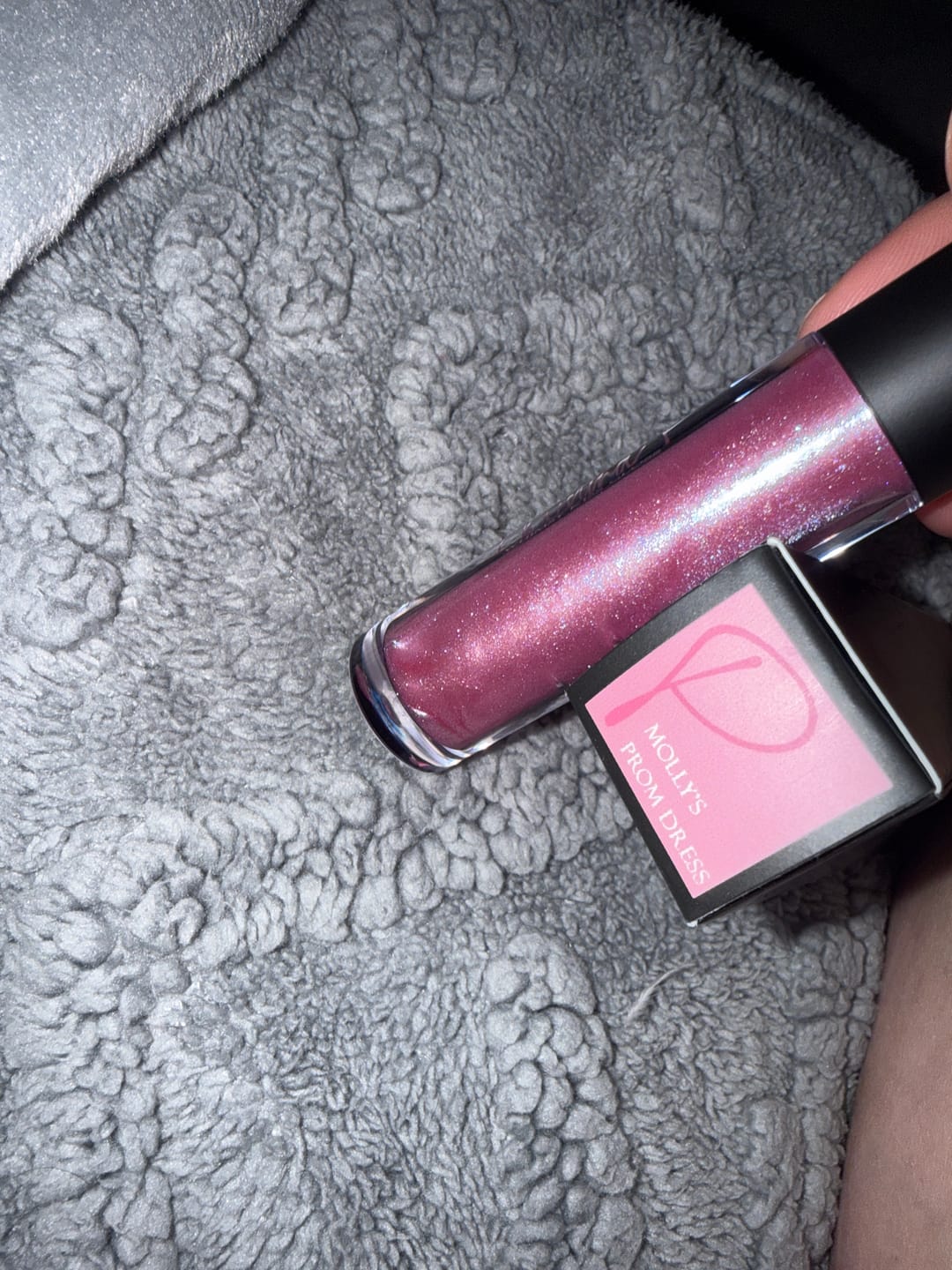 Customer photo review of Whimsy Kiss Gloss: Molly's Prom Dress
