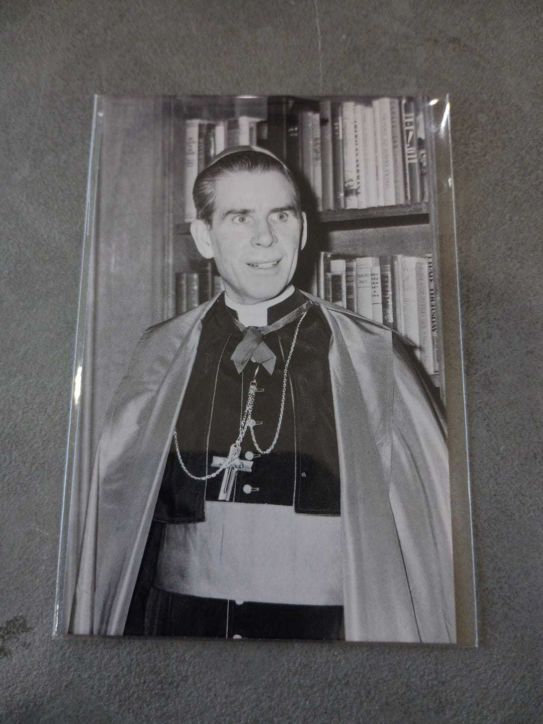 Customer photo review of New! Blessed Bishop Fulton J. Sheen Holy Card - pack of 10/100/1000