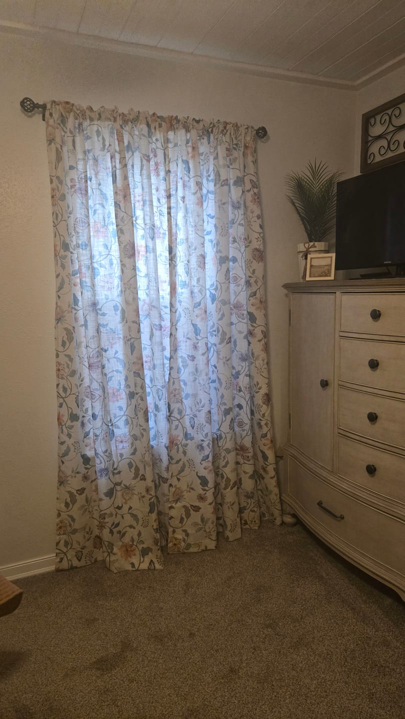 Customer photo review of Hattie Floral Linen Blend Curtains (2 Panels)