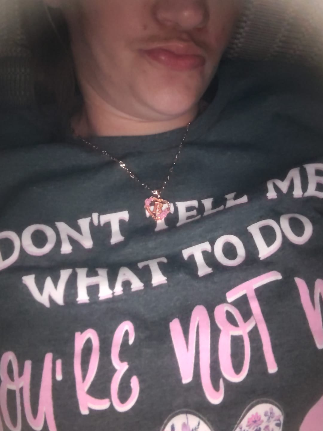 Customer photo review of Flower Initial Necklace w/ Clip Chain