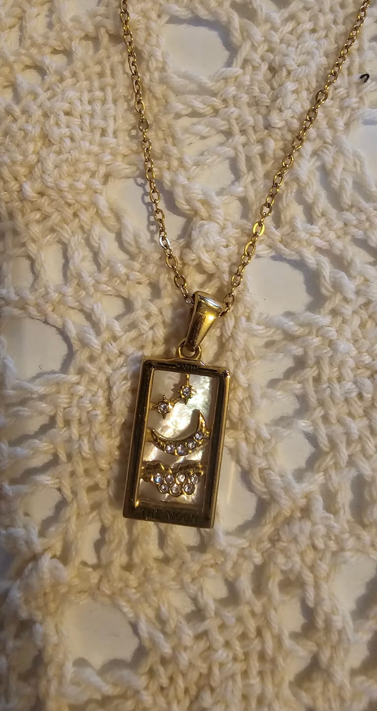 Customer photo review of The Moon - Tarot Card Necklace