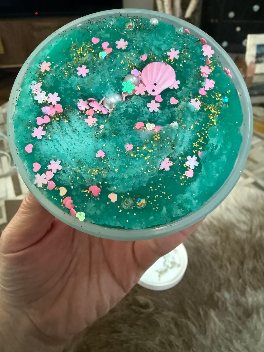 Customer photo review of Pink Sands Lagoon Slime