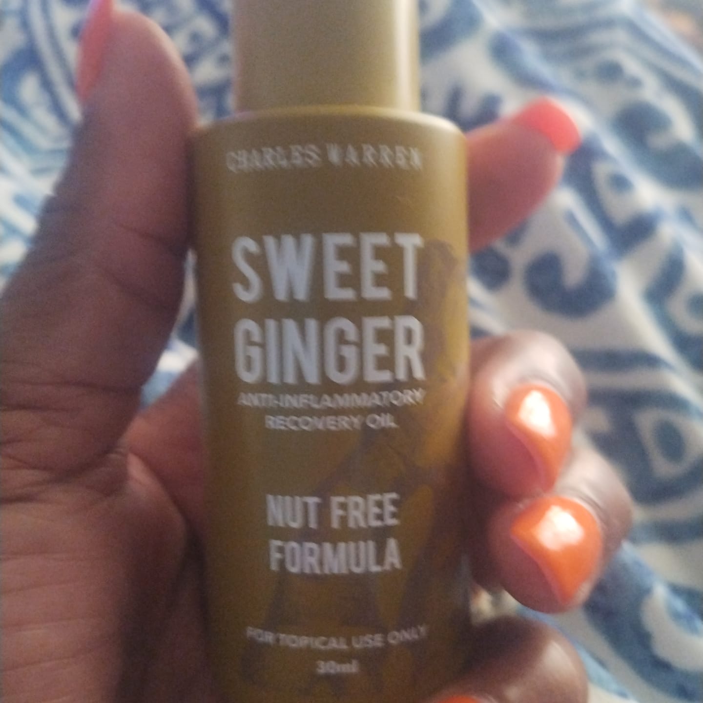 Customer photo review of [Nut-Free] Sweet Ginger Dry Oil for Sensitive Skin