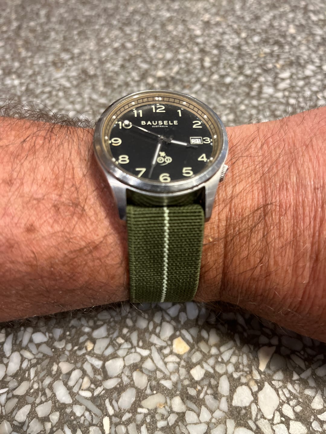 Customer photo review of Elastic NATO Strap 22mm Lug Width | Olive