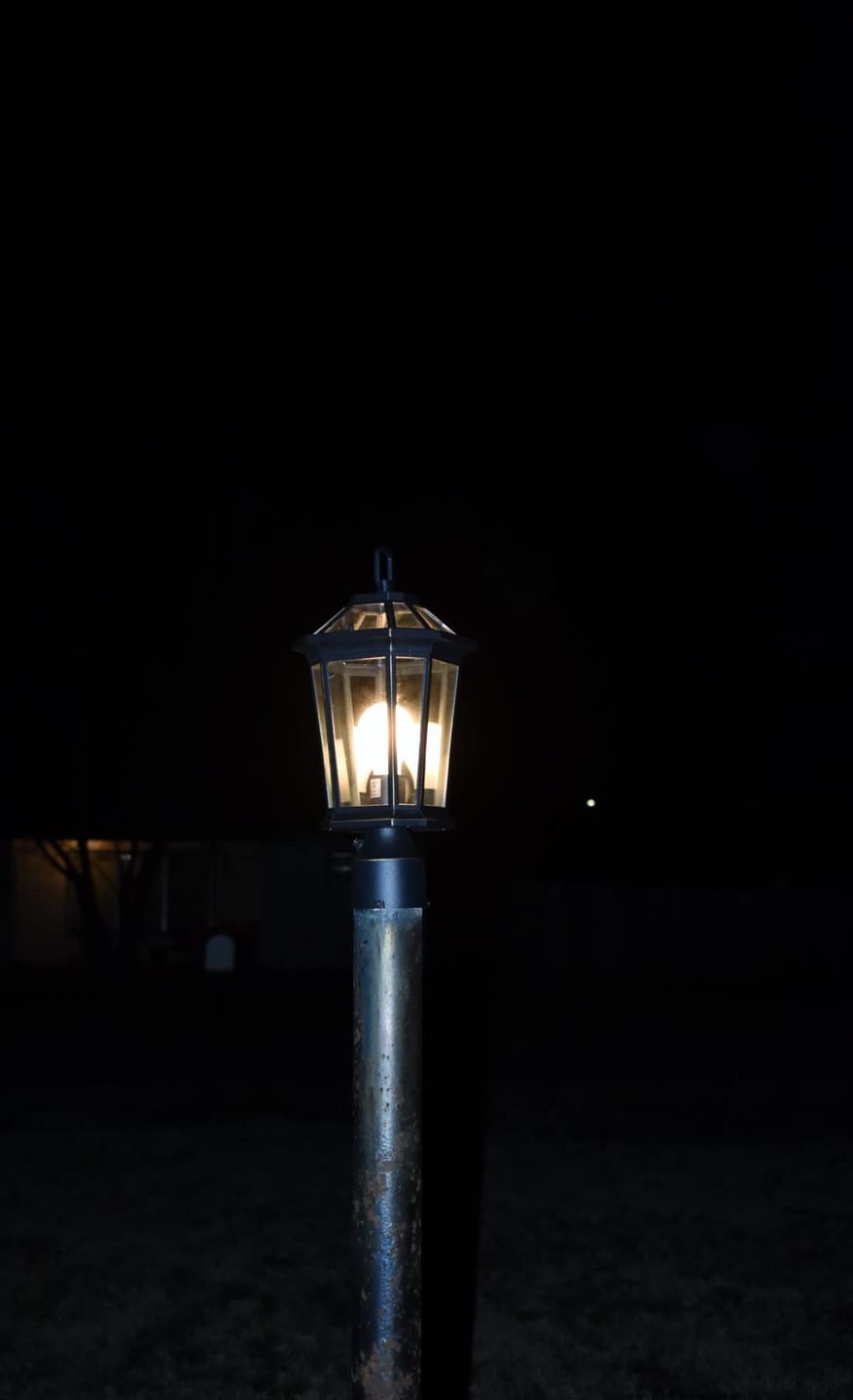 Customer photo review of Post Lantern Light | Black Aluminum & Glass, 14 in | IP65, Solar with 3 Color Modes or E27 Hardwired