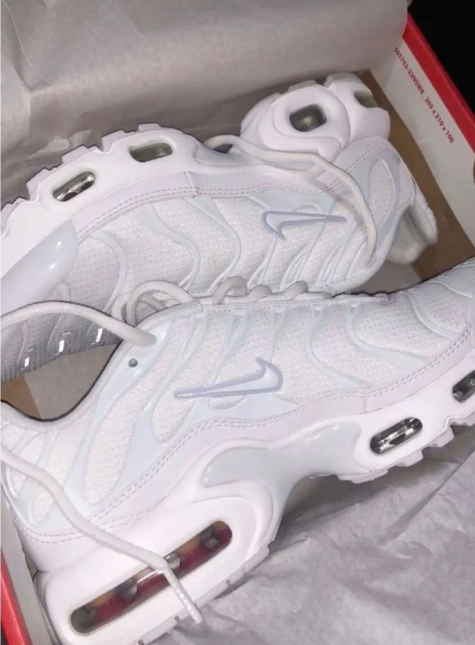 Customer photo review of NIKE AIR MAX PLUS "TRIPLE WHITE"