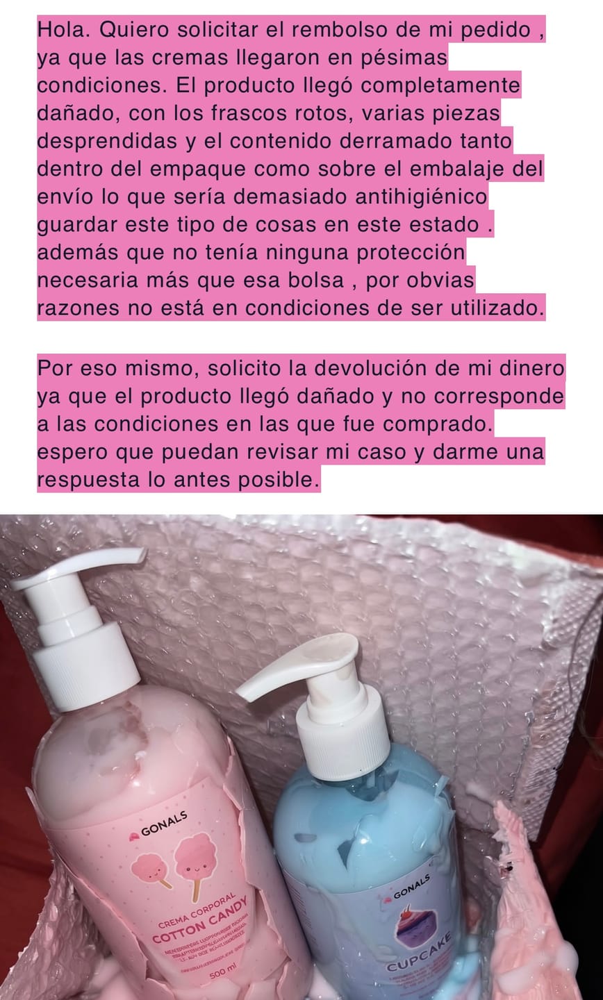 Customer photo review of Crema de Cuerpo Reafirmante e Hidratante Cupcake 500 ml