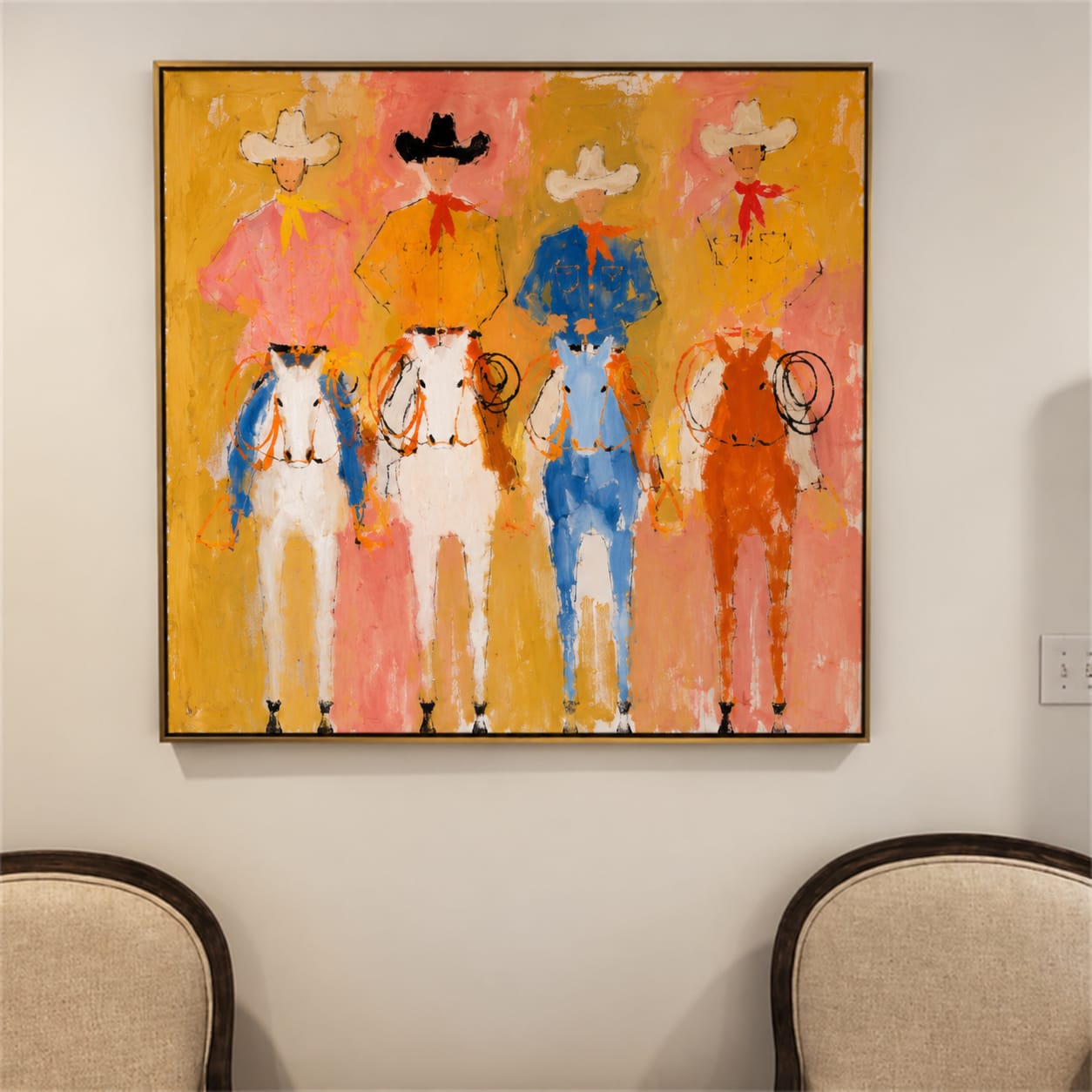Customer photo review of Pastel Posse-Four Cowboy Riders Painting