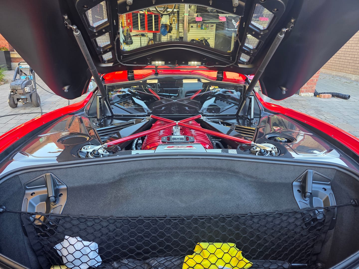 Customer photo review of Corvette C8 DRY CARBON FIBER Coupe Engine Bay Panel Cover (3-Pieces Version)