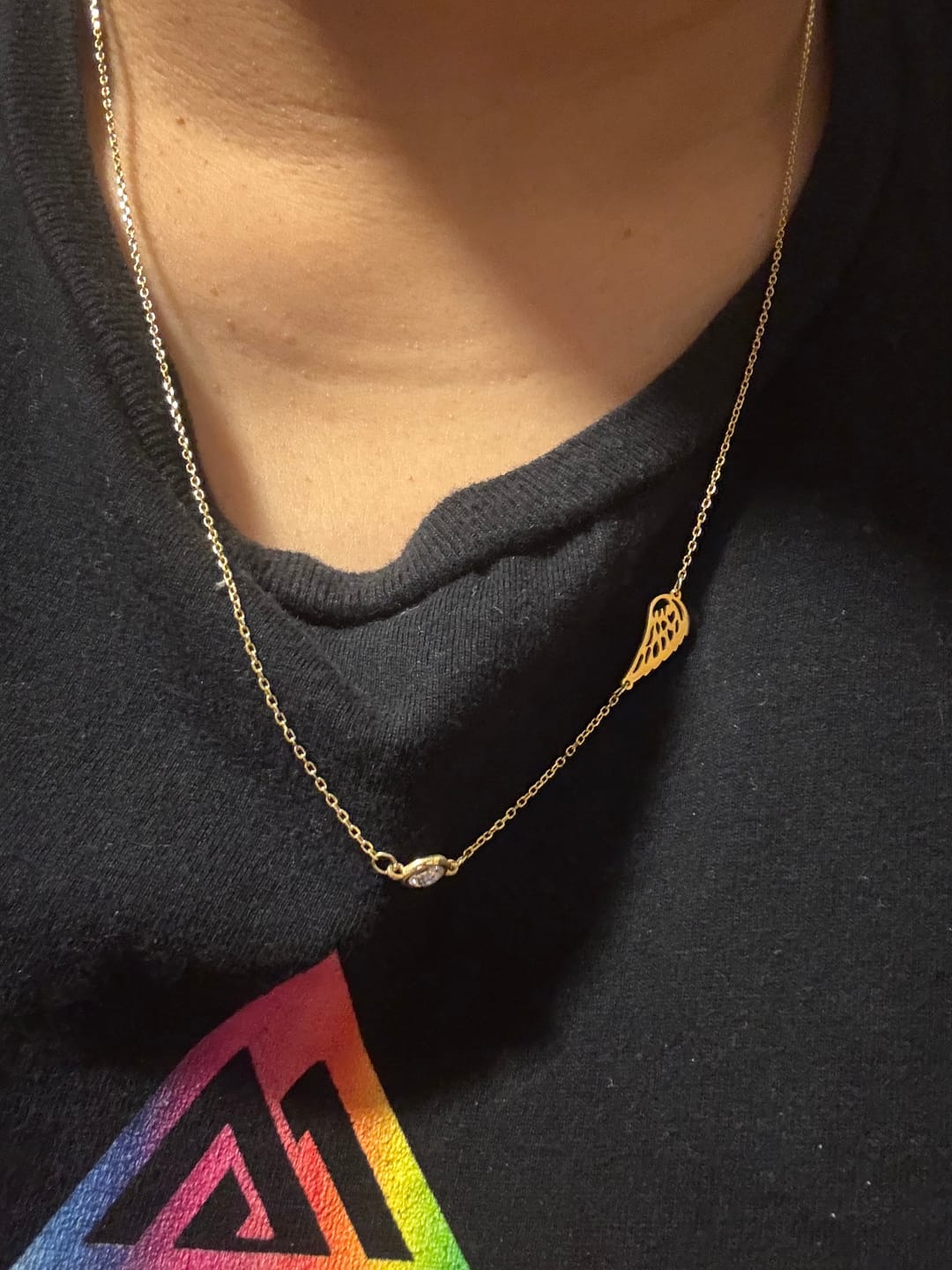 Customer photo review of Angel Wing Memorial Necklace