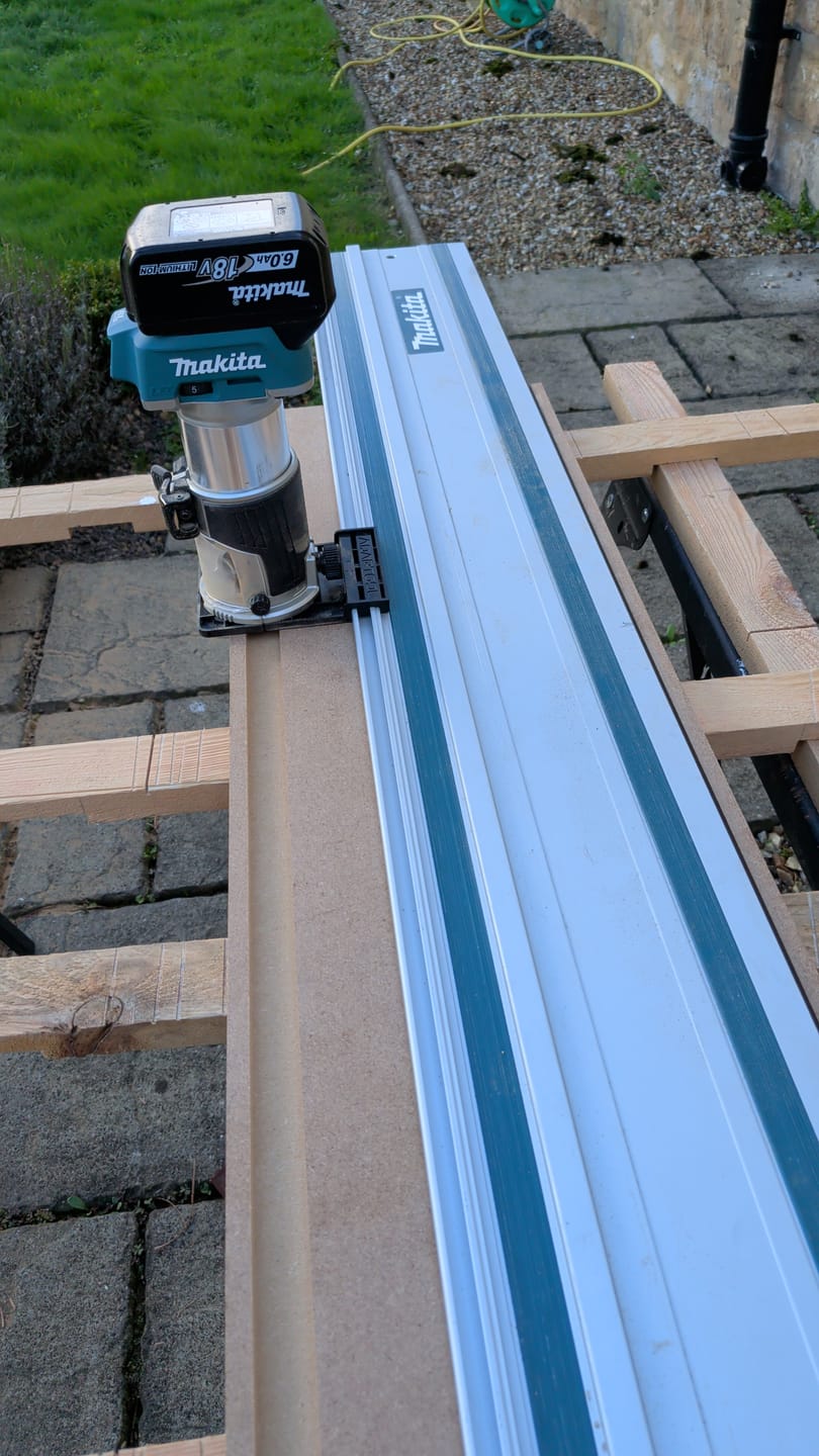 Customer photo review of Makita DRT50 RT0700C Trimmer Guide Rail Adaptor To Makita Guide Rail