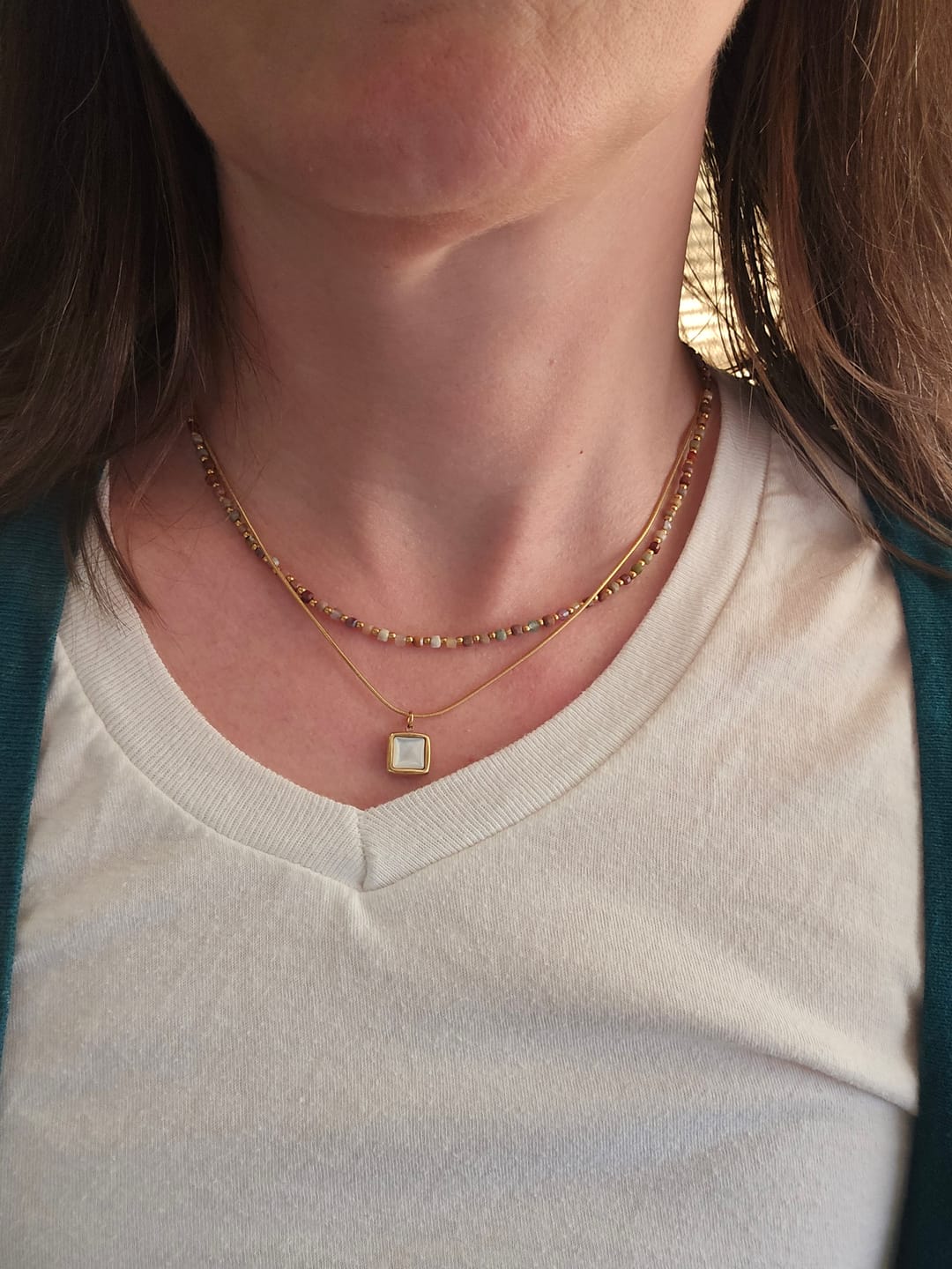 Customer photo review of Alashan Stone Bead Necklace