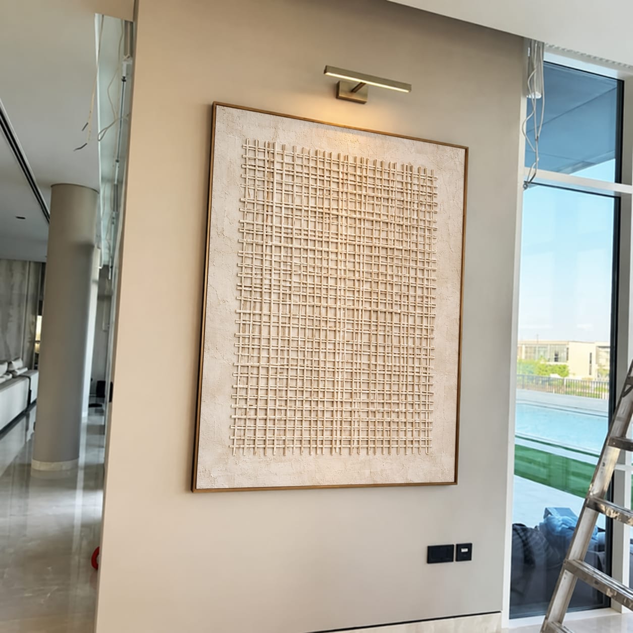 Customer photo review of Woven Calm-Cream Lattice Painting