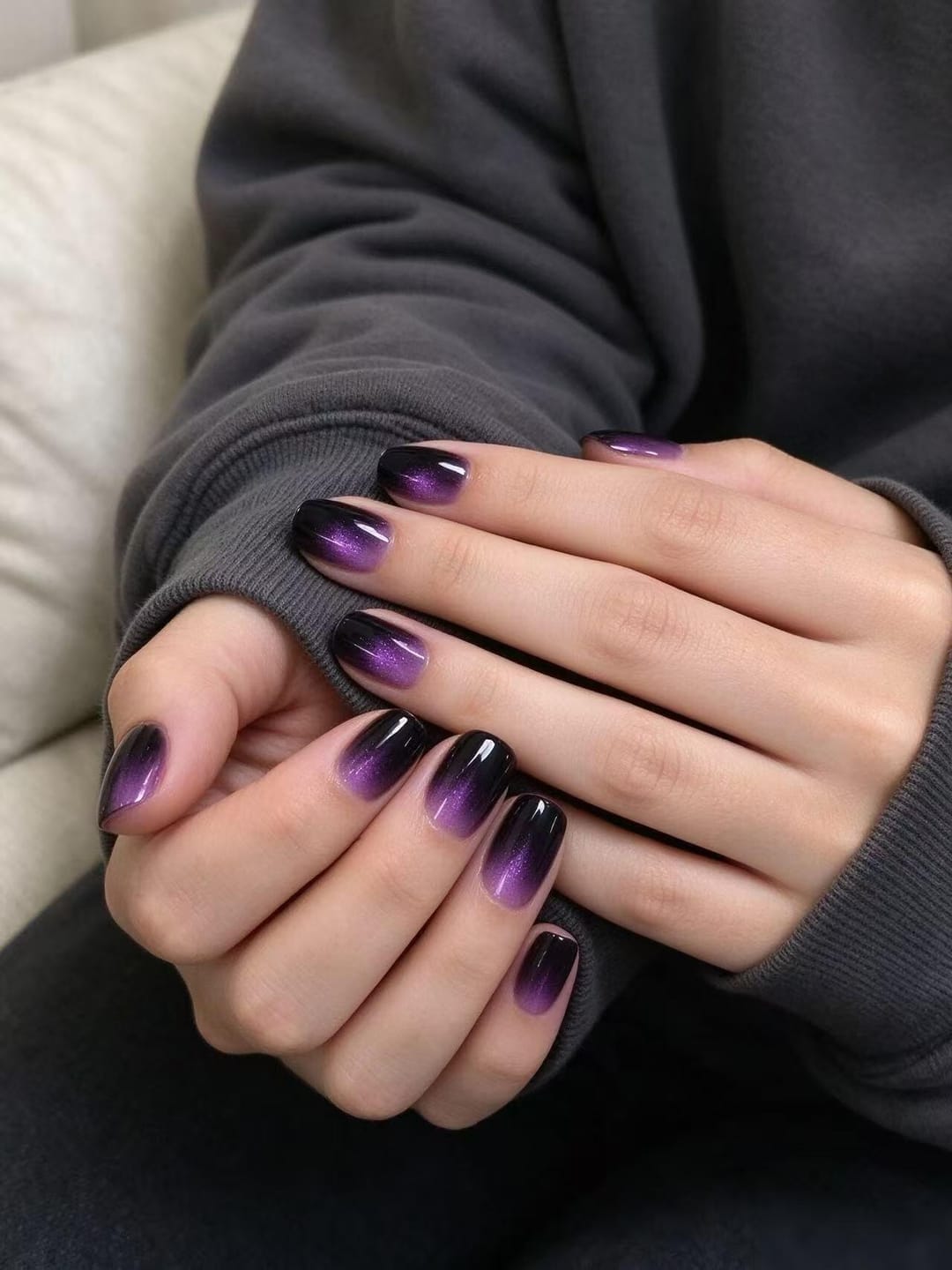 Customer photo review of Violet Familiar | Long Stiletto / Short Squoval