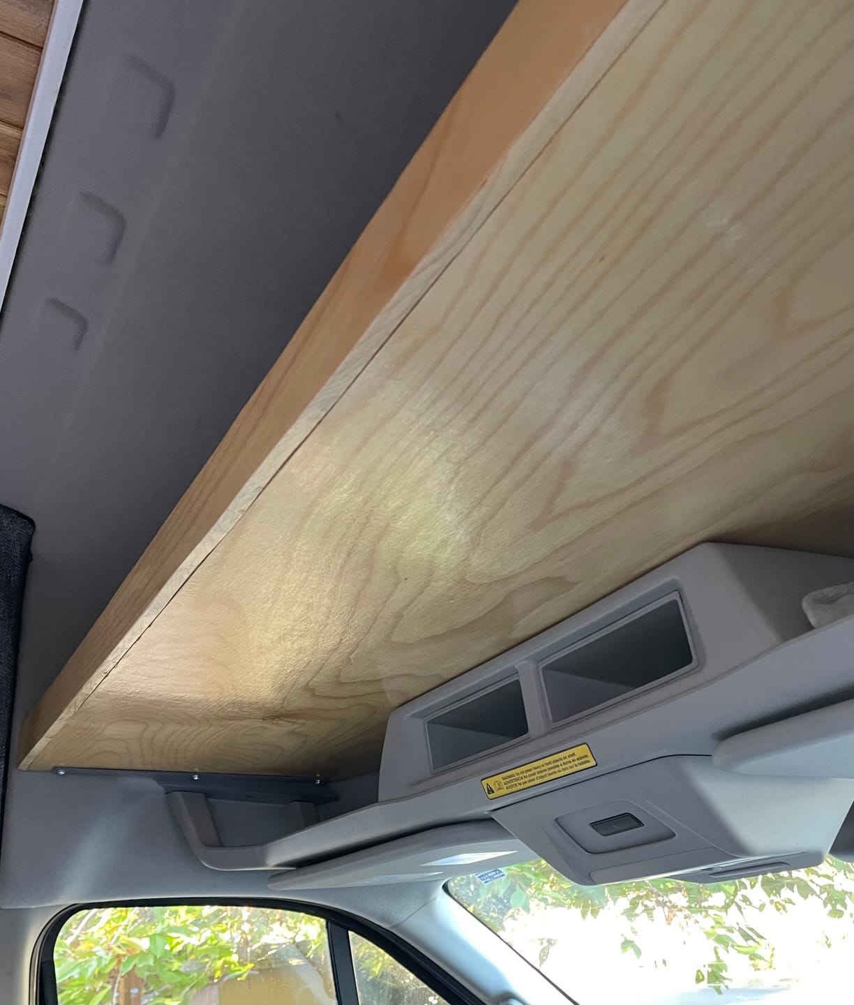 Customer photo review of Ford Transit Headliner Shelf DIY Kit