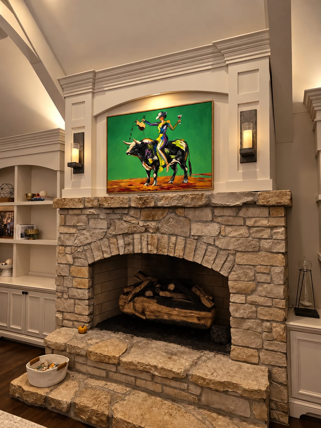 Customer photo review of Bull Rider with a Raised Glass Wall Art