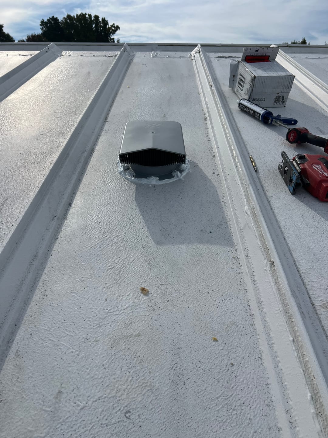 Customer photo review of Attic vent Ivent FLOW – Metal Standing Seam or Snap Lock Installation